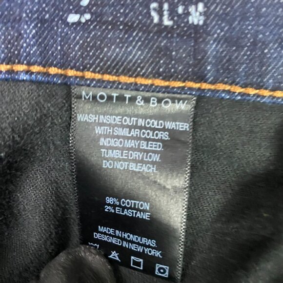 Mott & Bow Jeans Men's 32 x 32 Fits 32 x 30 Blue Slim Fit Mosco - Picture 8 of 14